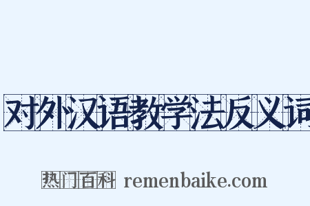 对外汉语教学法反义词是什么意思的图片